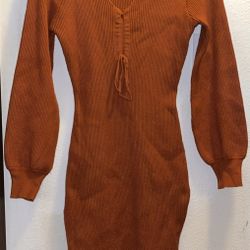 Burnt Orange Sweater Dress
