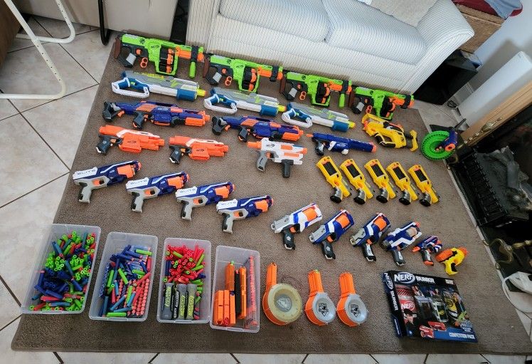 Nerf Guns And Accessories ( All Included )