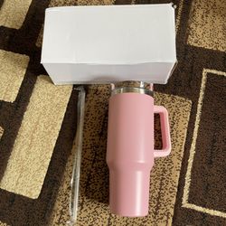 Brand New Pink 40oz Stainless Steel Tumbler with Straw