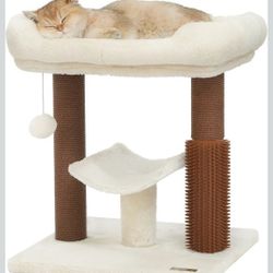 Hoopet cat Tree Tower,cat Scratching Post for Indoor Cats,Featuring with Super Cozy Perch,Cat Self Groomer and Interactive Dangling Ball Great for Kit