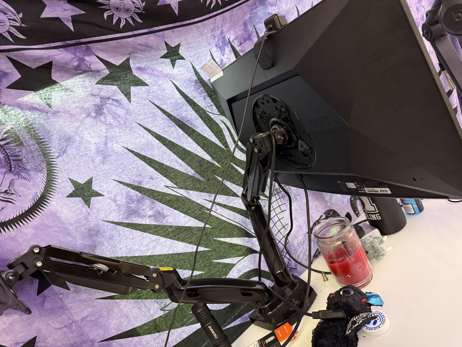 Dual arm monitor stand