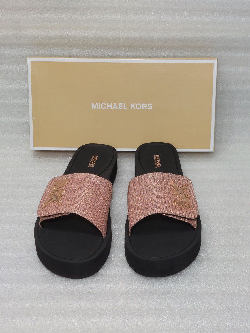 Michael Kors slides sandals. Size 10 women's shoes. Rose gold. Brand new in  box for Sale in Suffolk, VA - OfferUp