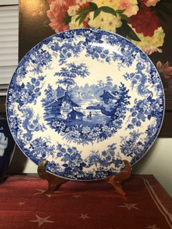 Semi Antique Blue & White porcelain plate.