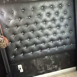 Queen bed frame with headboard