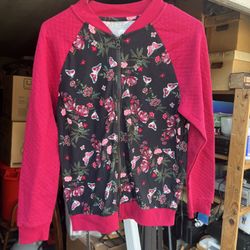 Wonder Nation, floral print, zip up jacket, Girl’s XXL,  2XG, (18)