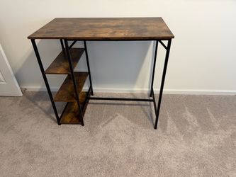 Industrial Style Standing Desk with Side Shelves