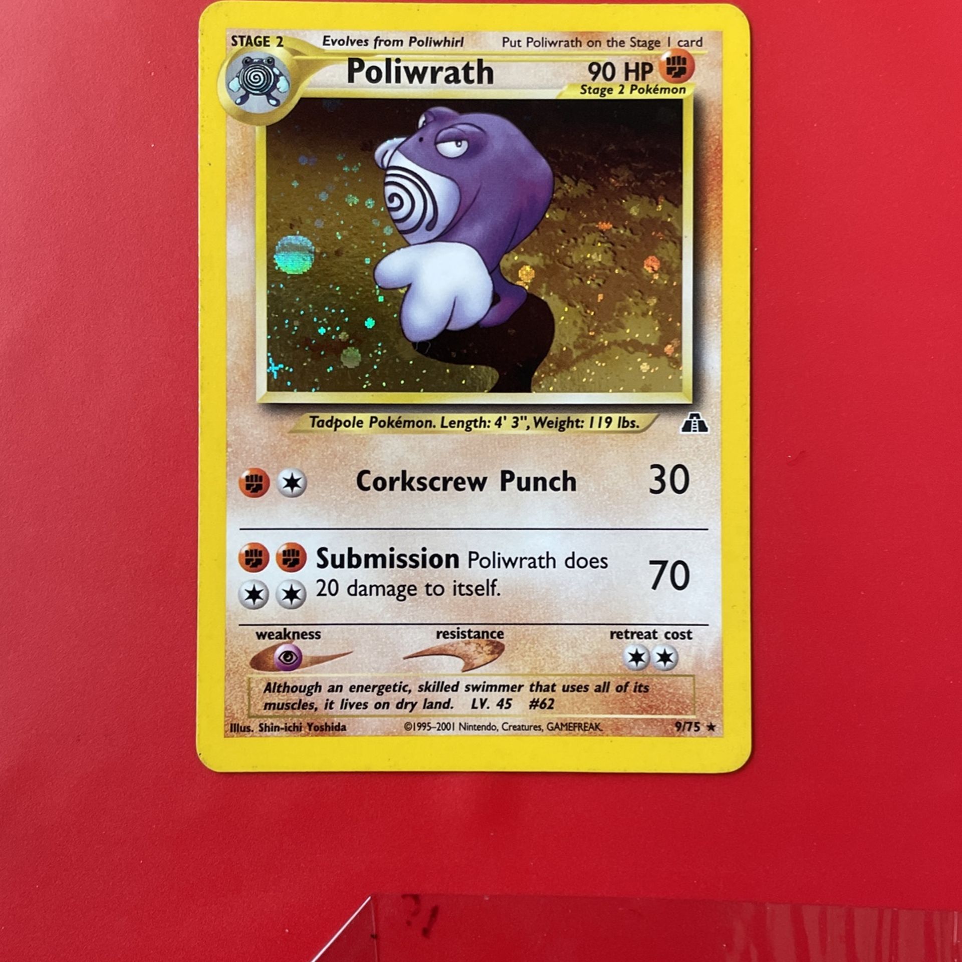 Poliwrath holographic original 90's pokemon card
