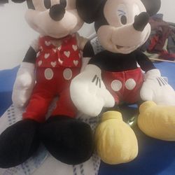 2 Mackey Mouse Plush Stuffed ANIMALS VINTAGE VERY COOL SELLING TOGETHER 