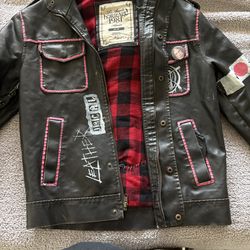 Punk Rock bomber Jacket real leather hand painted