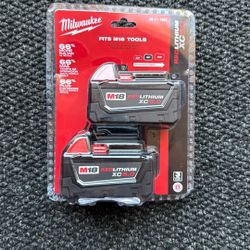 Milwaukee M18 5.0amph 2 Pack Battery 