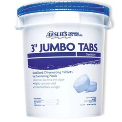 Leslie's 3-Inch Jumbo Chlorine Tablets for Swimming Pools - Individually Wrapped Stabilized Sanitizer Tabs - 99% Trichloro-S-Trianzinetrione, 90% Avai