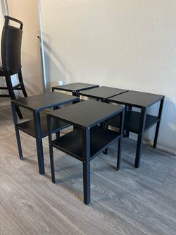 IKEA Nightstands Black Metal Bedside Table