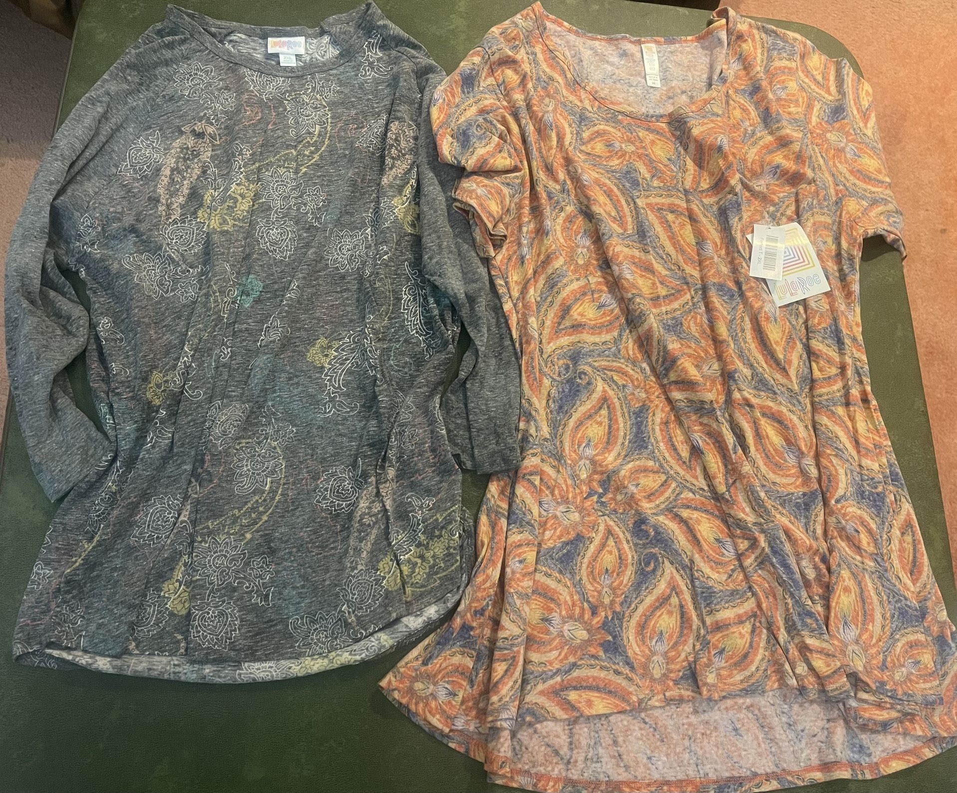 Lot of 2 LuLaRoe Shirts Sz 2XL-Never Used