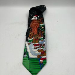 Christmas Tie by Hallmark Yuletide Santa and Reindeer