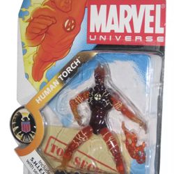 Marvel Universe Series 1 Human Torch In Flames (2008) Hasbro 3.75 Inch Action Fi