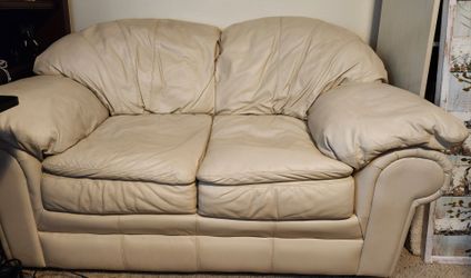 Leather love seat