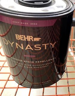 BRAND NEW (1) BEHR DYNASTY INTERIOR PAINT GALLON ( JUST PURCHASED 4/14/2026 ) PRETTY BROWN COLOR PICTURE ON TOP OF CAN IN PIC WITH ORIGINAL PRICE