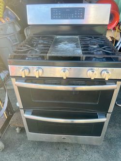 GE Stainless Steel Double Oven Gas Range