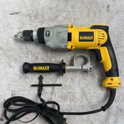 Like New DEWALT 1/2-In. Vsr Pistol Grip Hammer Drill-DWD520-10 Amp, Dual Mode, 2 Speeds, Handle, Chuck Key, 8’ Cord