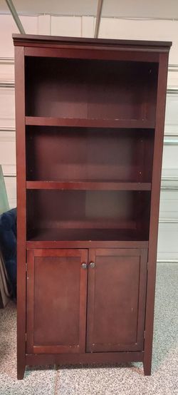 Rich Bookcase with Lower Storage Cabinet / Bookshelf