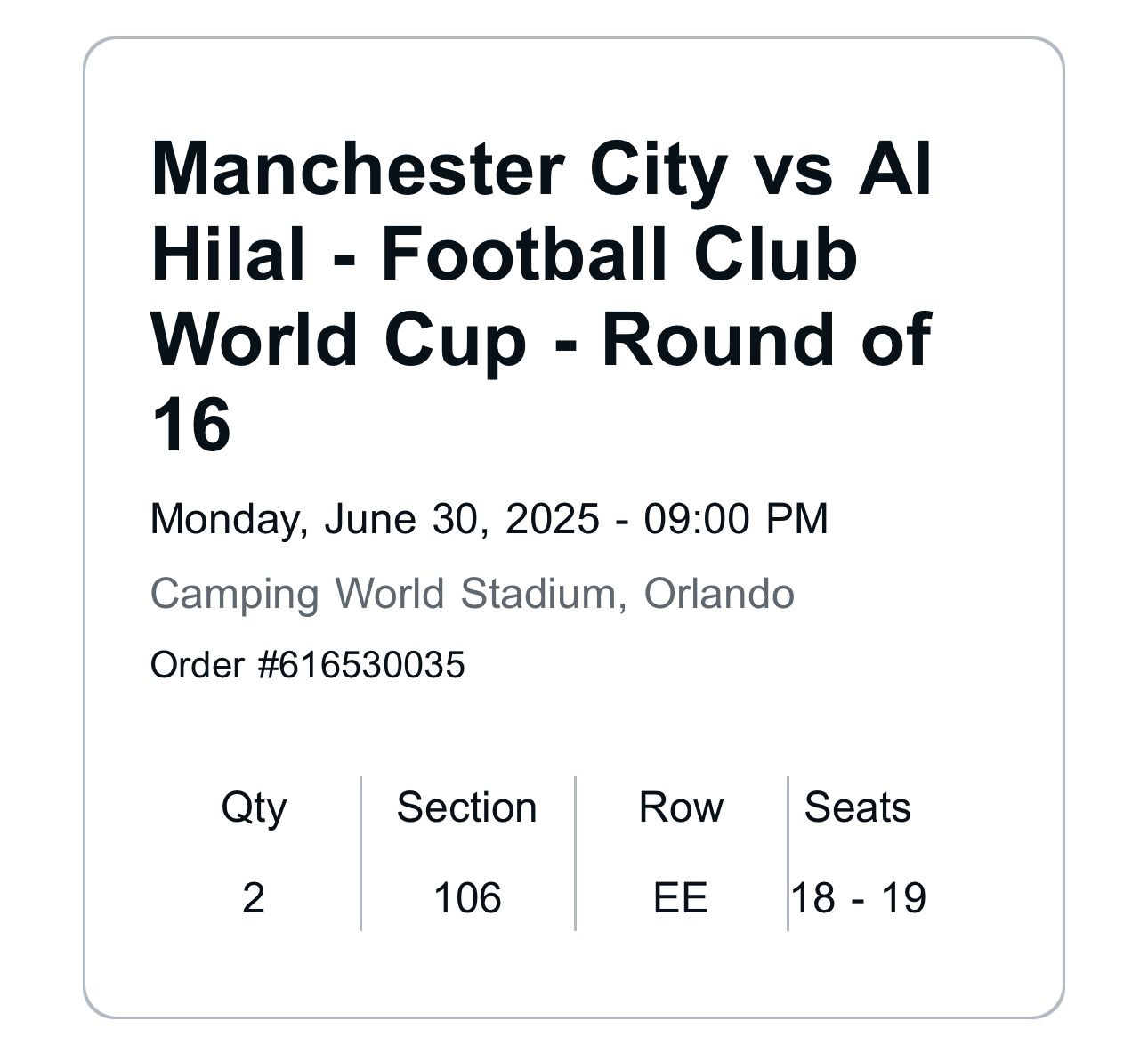 Manchester city Vs Al Hilal 30 June