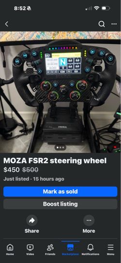 Moza FSR2 Formula style racing wheel for pc