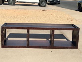Cherry Red Wood Cube Cubby Storage Shelf / Stand (LxWxH: 17” x 60” x 17”)