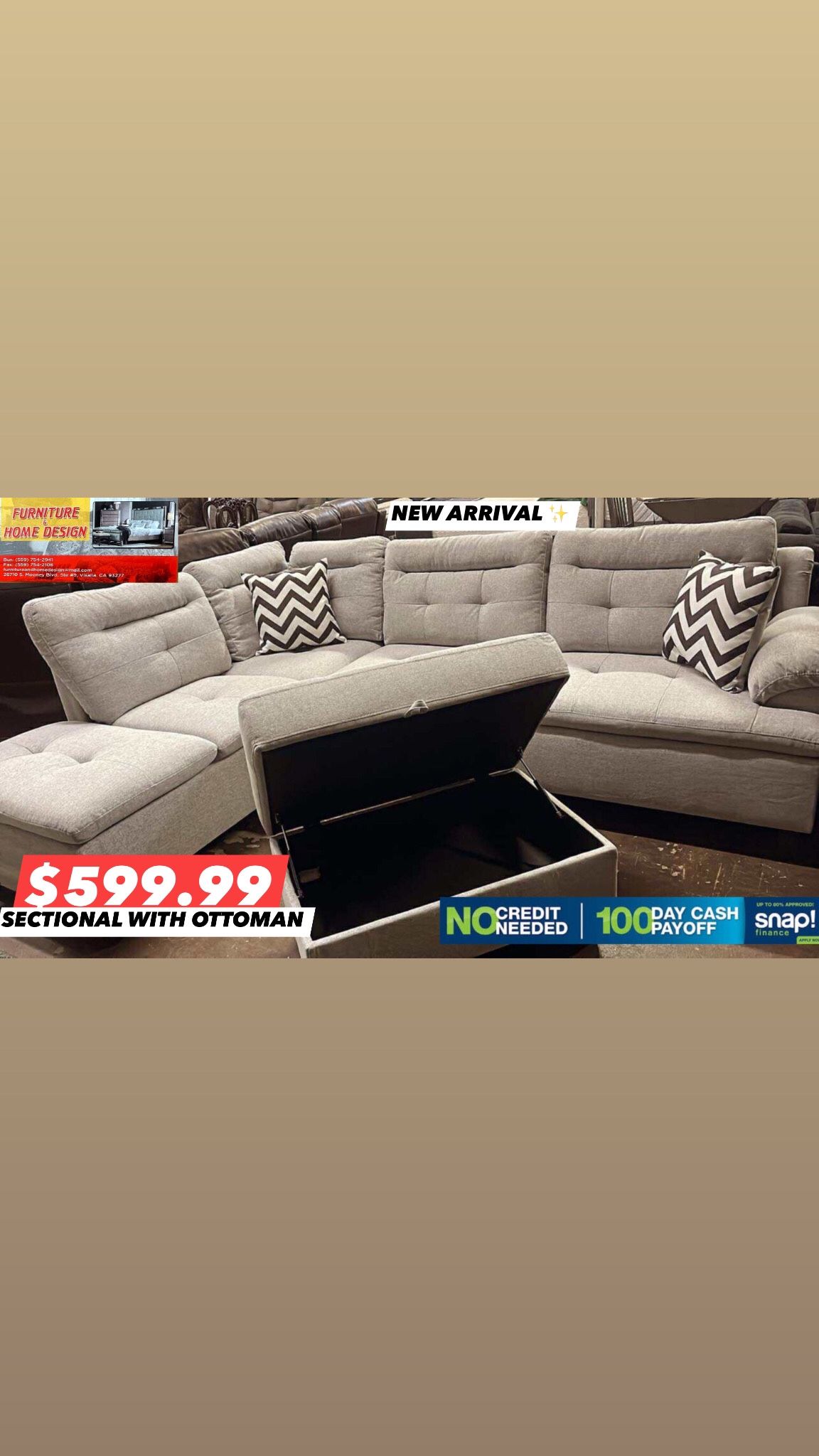 Sectional With Ottoman