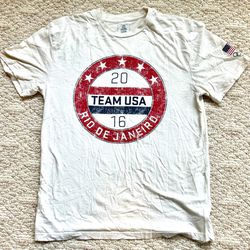 Team USA 2016 Rio De Janeiro Men’s Beige T-shirt Size Large