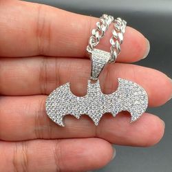 Batman silver necklace