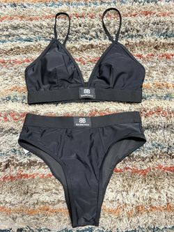 Balenciaga Woman Black Wetsuit Swimsuit Bikini  Size Medium 2 Piece