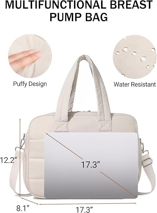 Diaper Bag with Compartment for laptop, breast pump, Water resistant lightweight Crossbody Changing Pad Stroller Straps 3 insulated Pockets