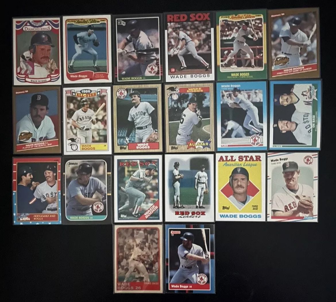 Wade Boggs HOF Baseball Player Card Bundle 1983 To 1988
