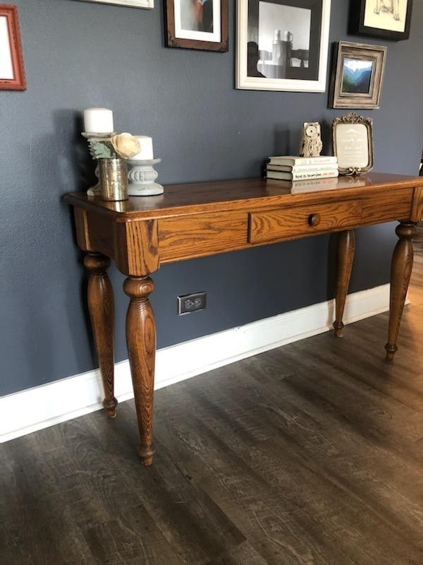Modern Farmhouse Vintage-Inspired Solid Wood Entry Console Table