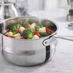 All-Clad Stainless Steel 3 Qt Steamer Insert 8” Pan New USA Premium Cookware
