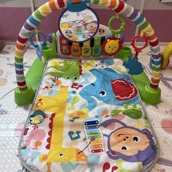 Play mat, learning walker and car tower