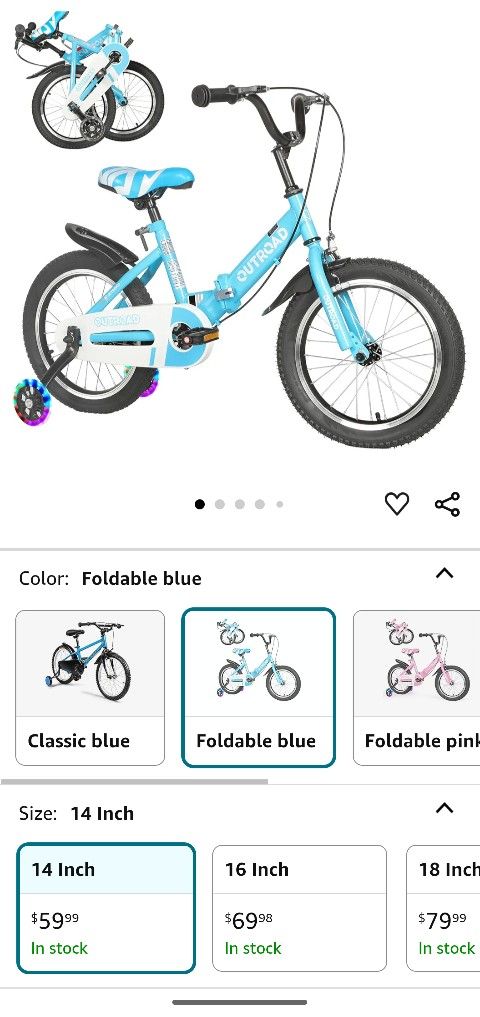 New Boys & Girls Bikes With Training Wheels