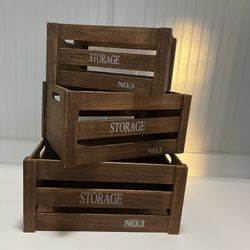 3 Cajas Para Decoración De Madera 