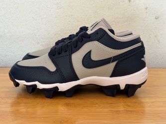 Nike -Jordan 1 Low Little/Big Kids'  Baseball Cleats (Wolf Grey/College Navy)