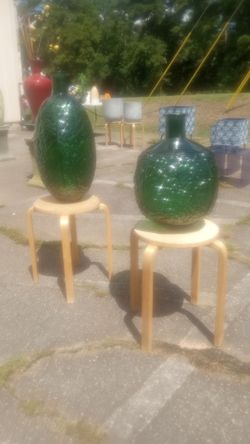 New recycled glass floor vases thick and elegant made in Portugal