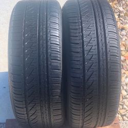 (TWO) TIRES- BRIDGESTONE P215 55 17