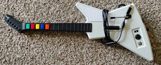 Xbox 360 Guitar Hero 2 Xplorer Wired Controller - TESTED WORKING white Explorer