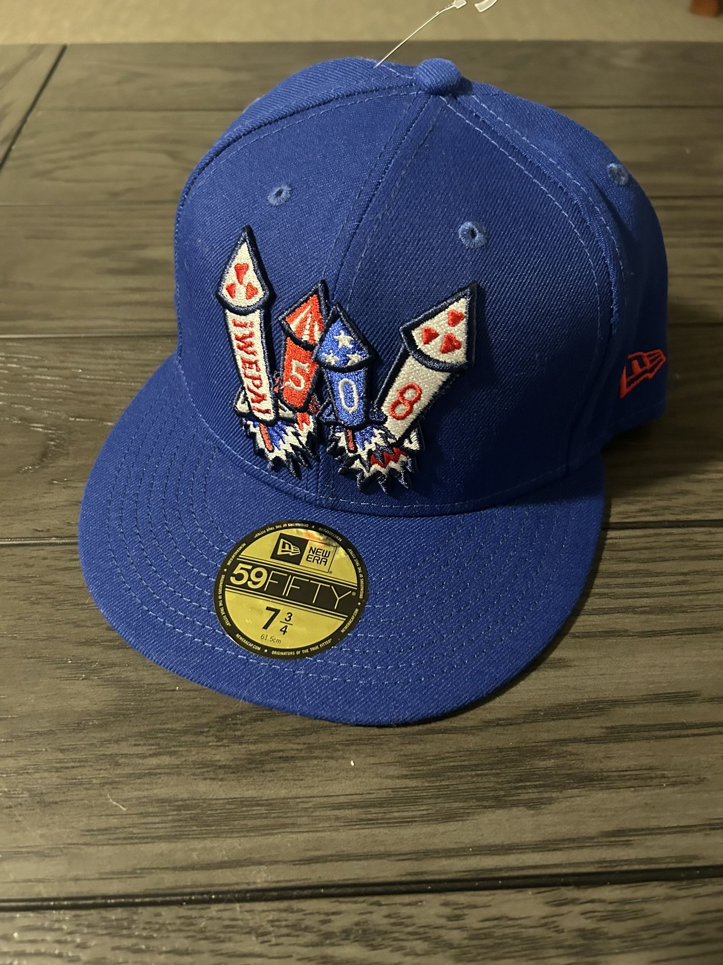 New Era 59Fifty Worcester Red Sox Wepas 508 Blue Fire Work Size 7 3/4 MILB