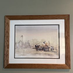 Framed Farm Scene Print