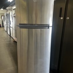 Whirlpool Stainless Steel Top Freezer Refrigerator Apartment Size 