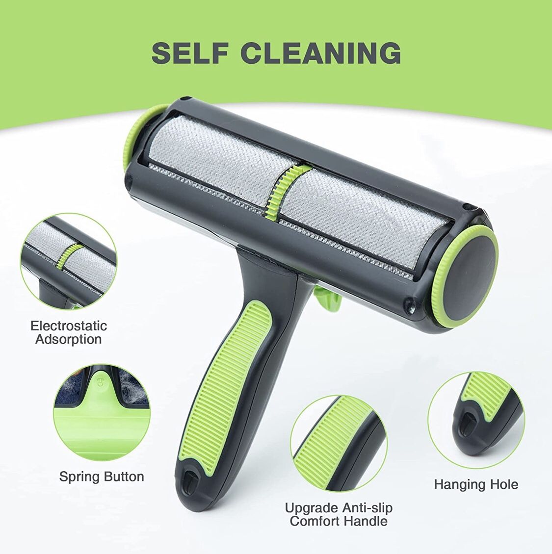 Pet Hair Remover for Couch, Reusable Dog Cat Hair Remover Roller Brush for Clothes, Bedding, Non-Slip Handle Grip for Comfort Remove Experience