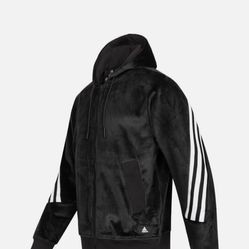 ADIDAS SPORTSWEAR FUTURE ICONS FULL-ZIP VELOUR RIBBED HOODIE JACKET H47896  XXL