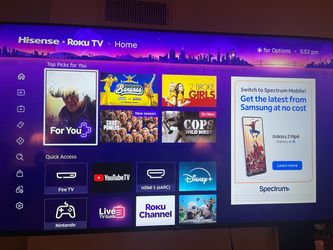 58” Hisense 4K Roku Smart TV + Swivel Wall Mount