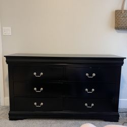 Six Drawer Black Dresser 