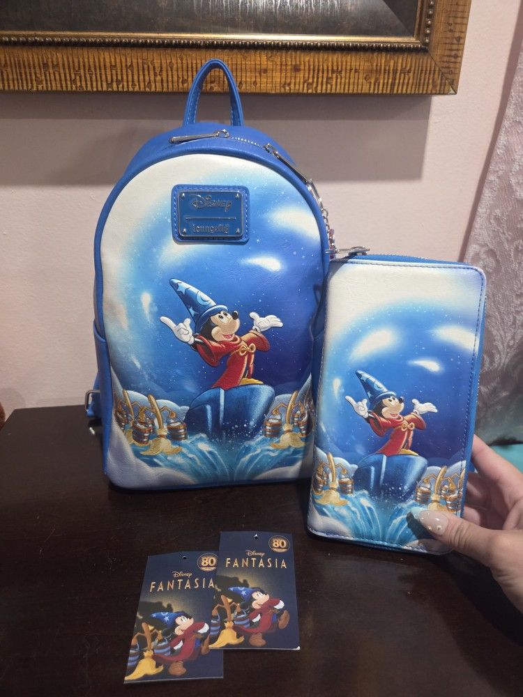 Disney 80th Anniversary Fantasia Backpack And Wallet